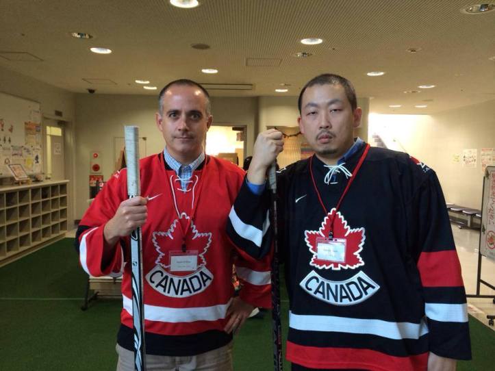 Just Japan Podcast host Kevin O'Shea with Patrick Kwan. This was at an English language event when we worked together for the City of Osaka. Representin Canada!